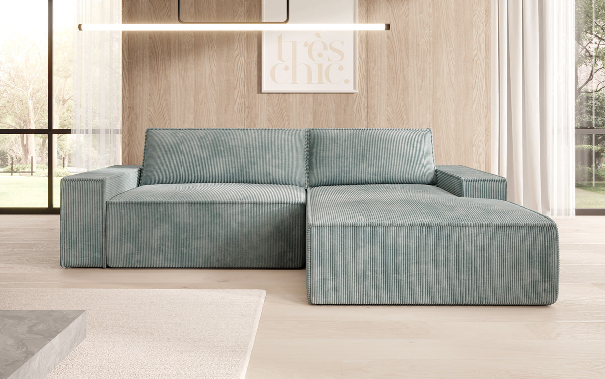 Sofa designerskie Corino w kordzie z funkcją spania i składania
