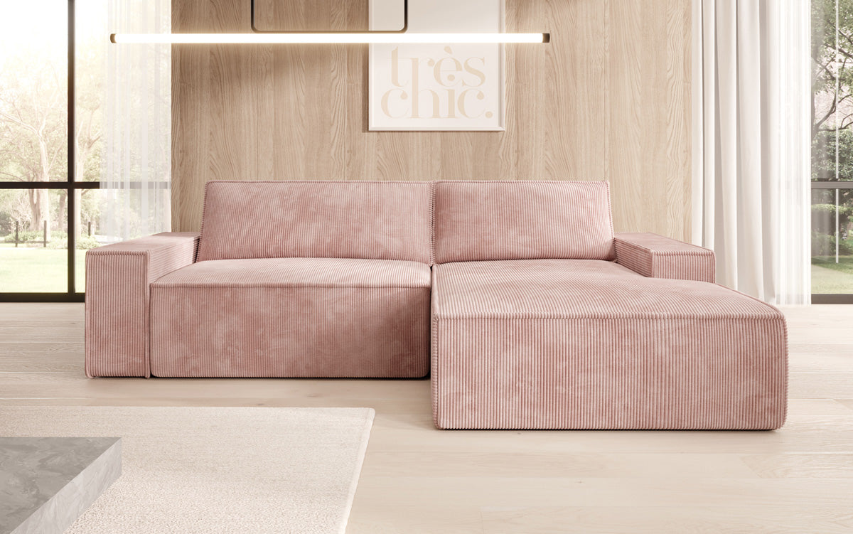 Sofa designerskie Corino w kordzie z funkcją spania i składania