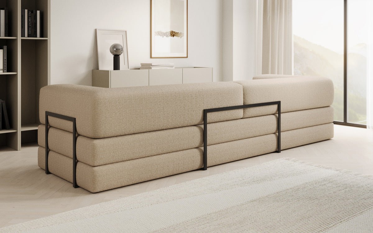 Sofa designerskie Lazy 3-osobowe XXL w bouclé