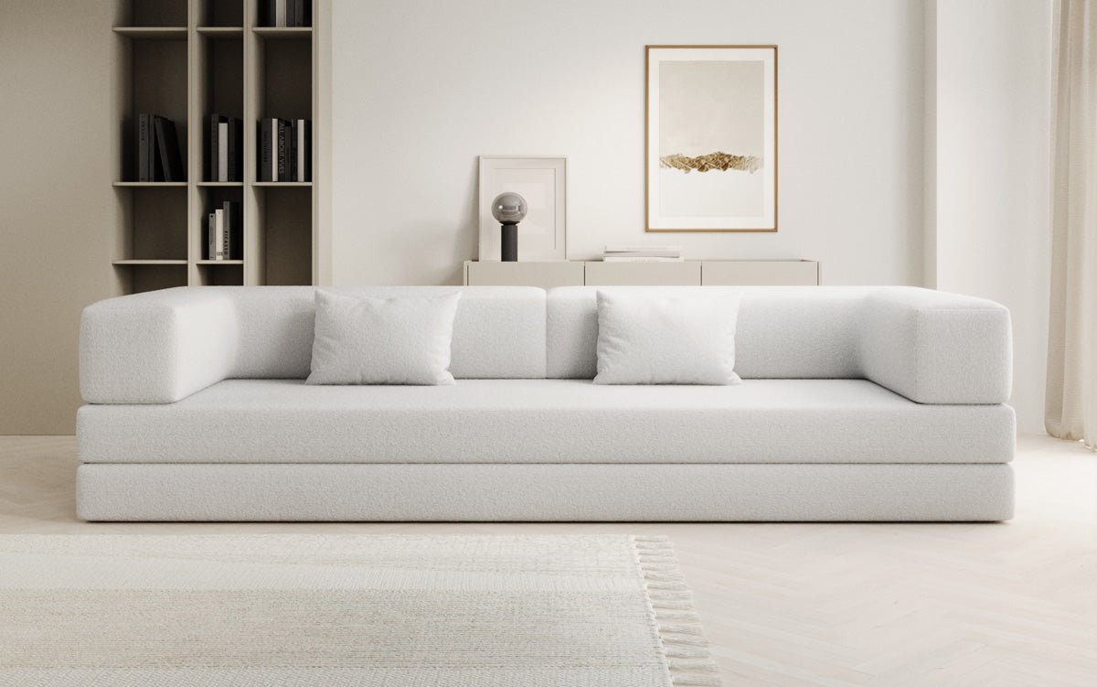 Sofa designerskie Lazy 3-osobowe XXL w bouclé