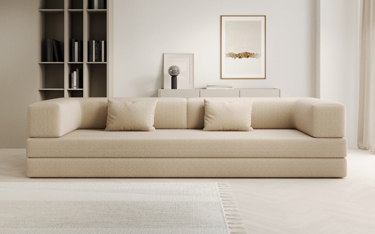 Sofa designerskie Lazy 3-osobowe XXL w bouclé