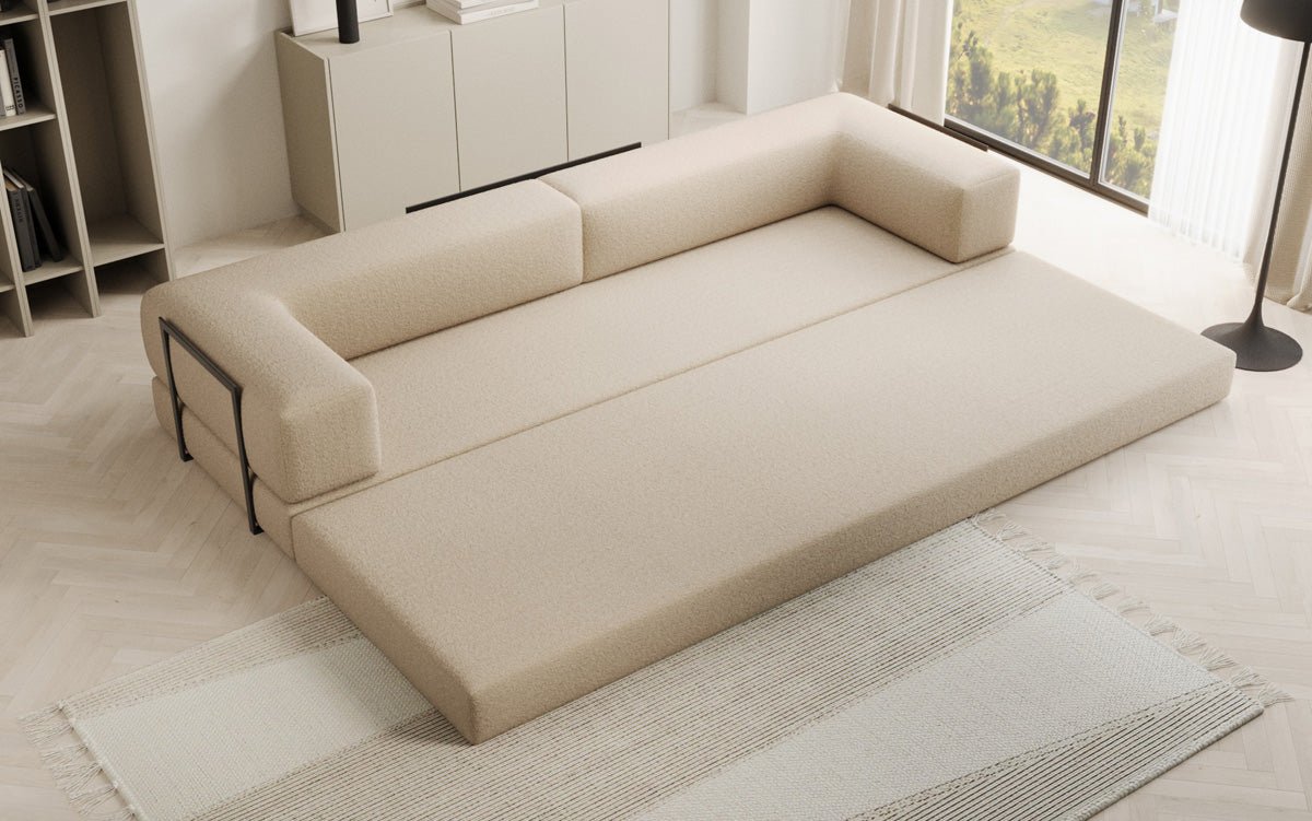 Sofa designerskie Lazy 3-osobowe XXL w bouclé