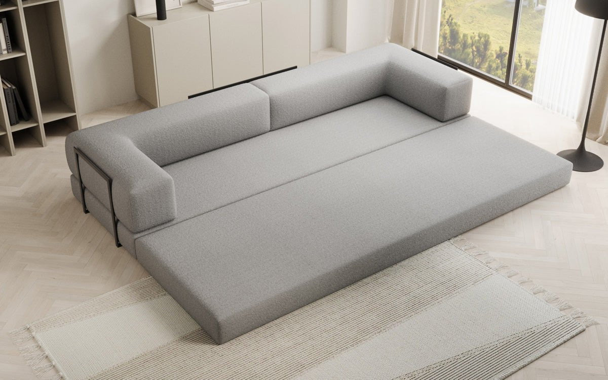 Sofa designerskie Lazy 3-osobowe XXL w bouclé