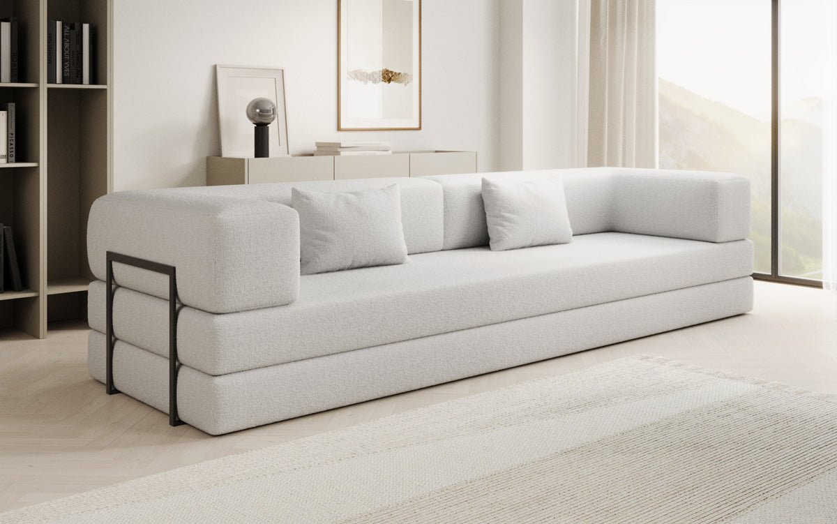 Sofa designerskie Lazy 3-osobowe XXL w bouclé