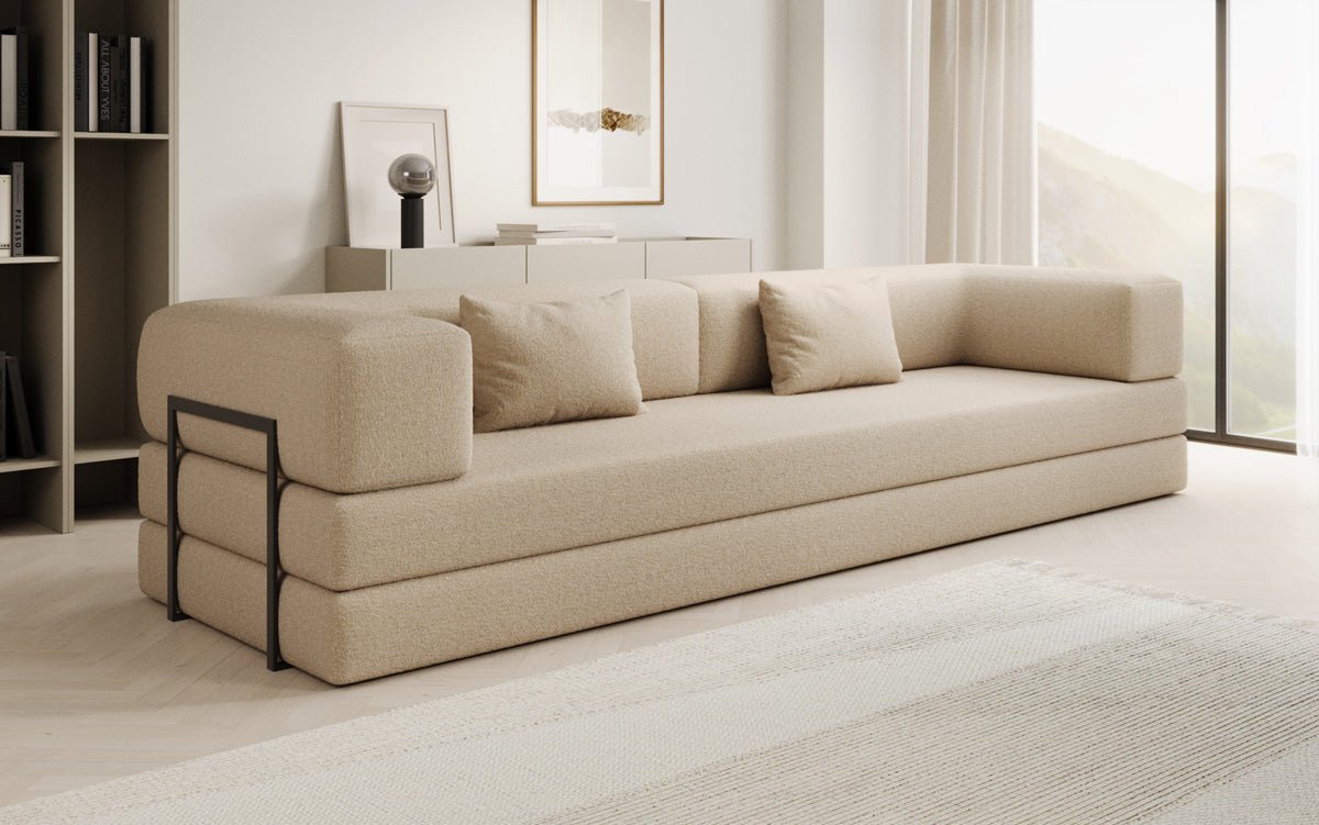 Sofa designerskie Lazy 3-osobowe XXL w bouclé