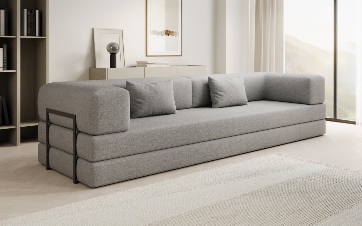 Sofa designerskie Lazy 3-osobowe XXL w bouclé