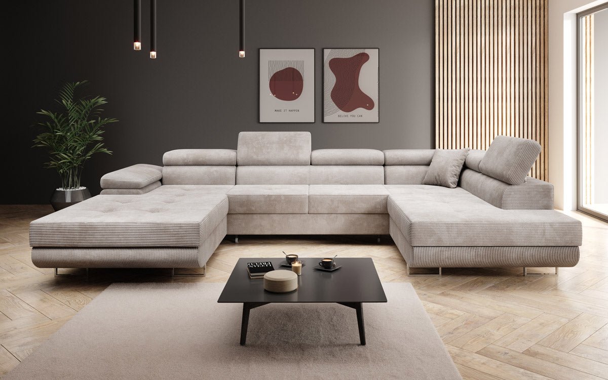 Sofa Designer Lago z funkcją spania i składania, w kordzie
