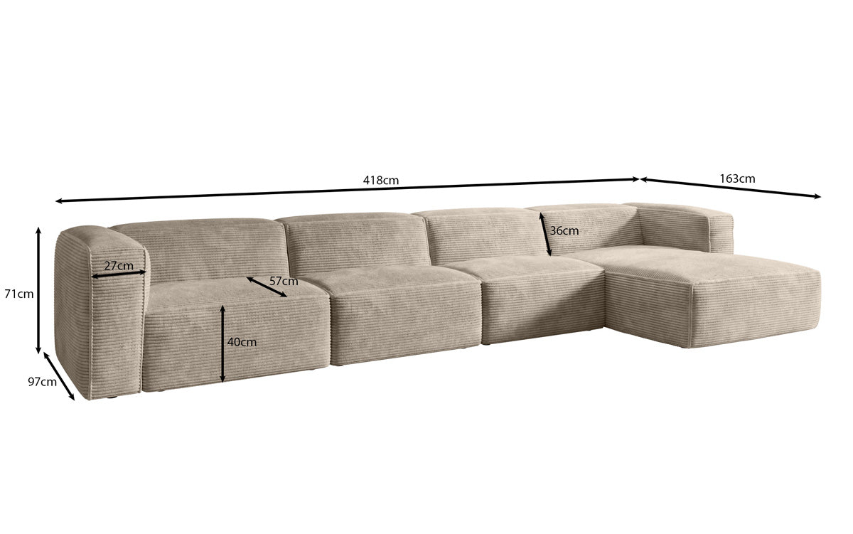 Designer Sofa Comfy L Maxi in Cord