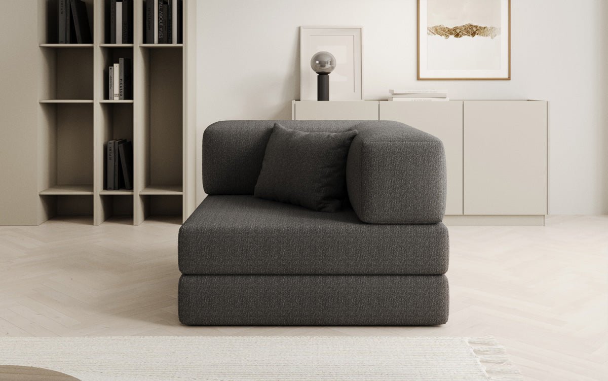 Projektowany fotel sofa Lazy w bouclé