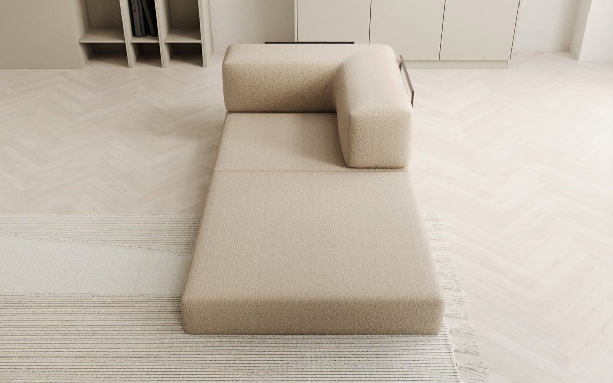Projektowany fotel sofa Lazy w bouclé