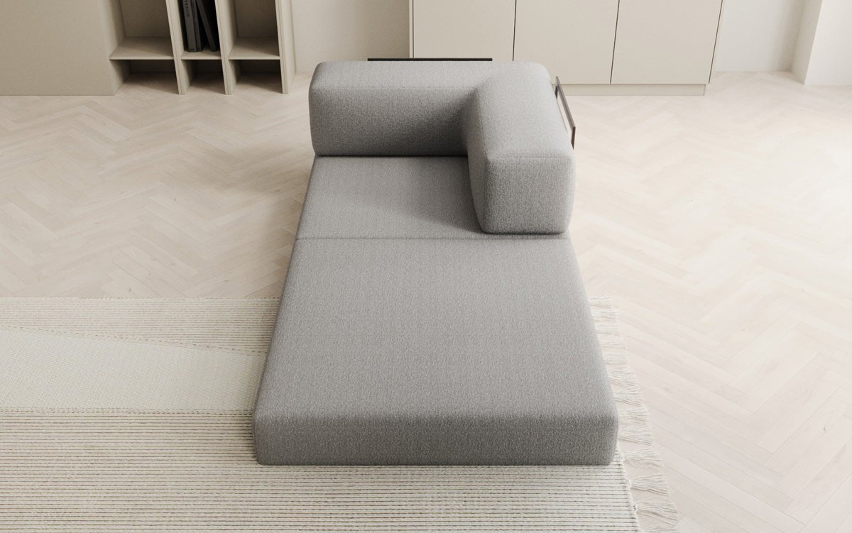 Projektowany fotel sofa Lazy w bouclé