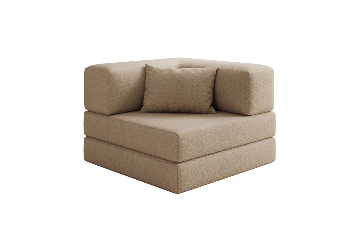 Projektowany fotel sofa Lazy w bouclé