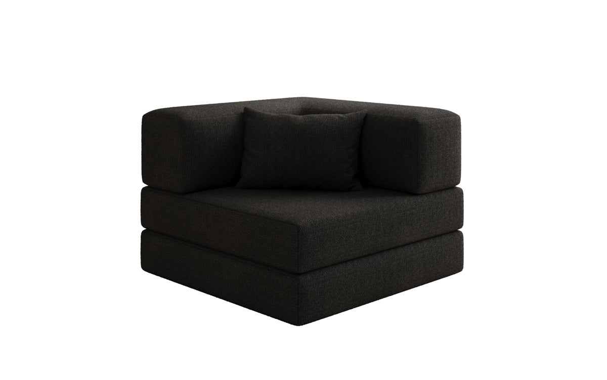 Projektowany fotel sofa Lazy w bouclé
