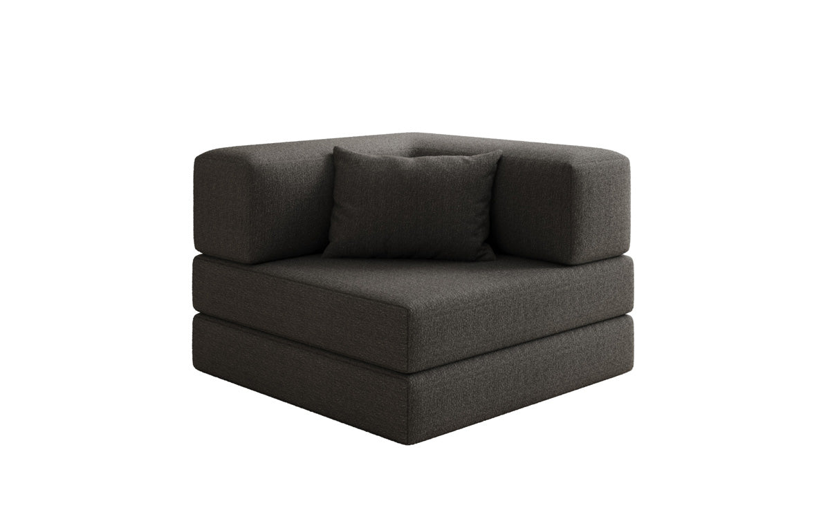 Projektowany fotel sofa Lazy w bouclé