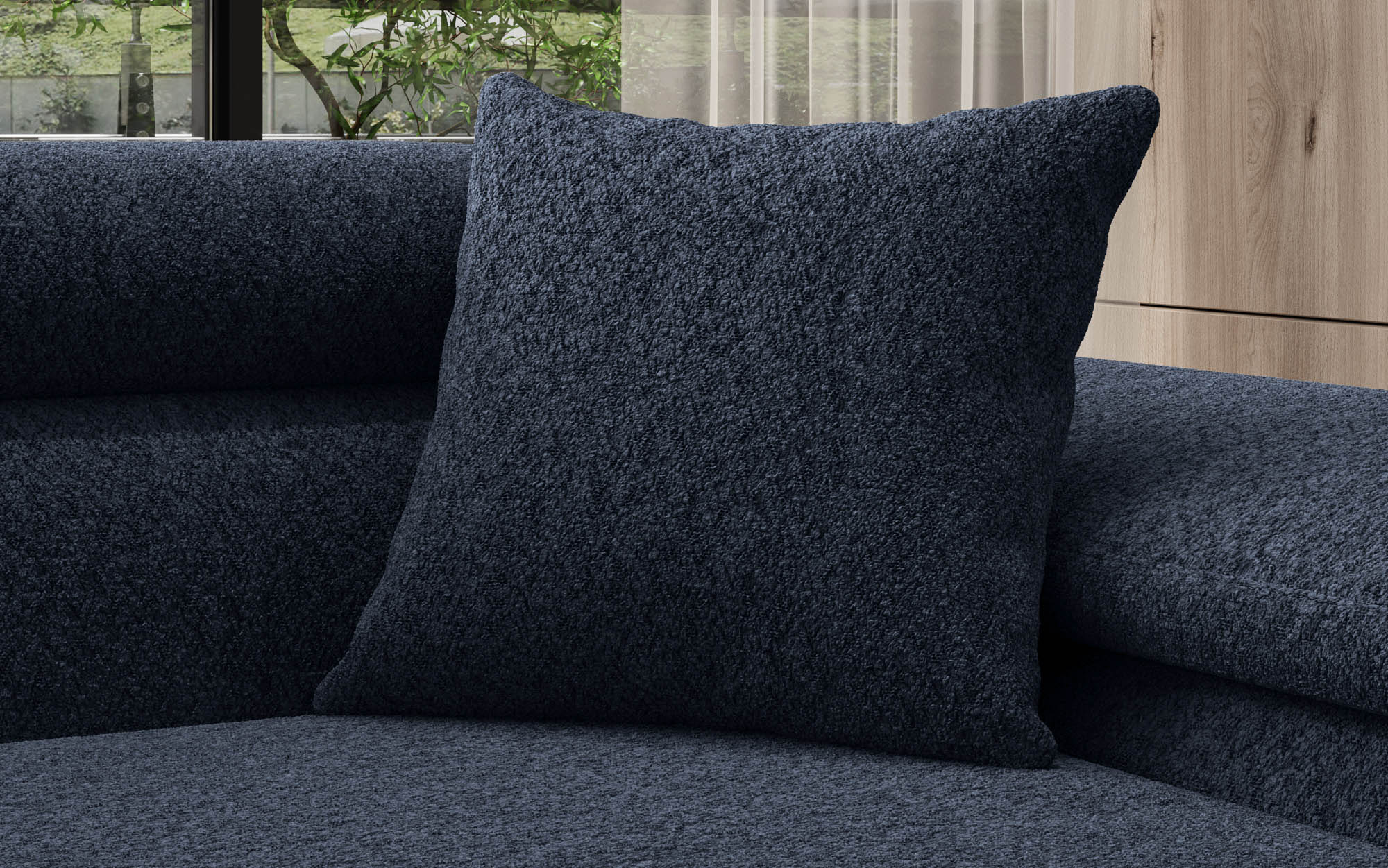 Quadratische Zierkissen Gava 50x50 aus Bouclé